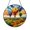 Acrylic 3.5 Inch, variant on Hot Air Balloon Scene Window Ornament, Stained Glass Style Holiday Tree Hanging Decor