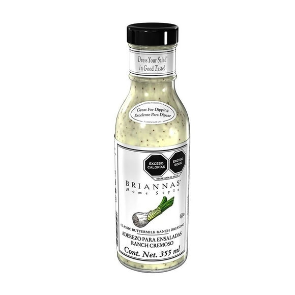 Aderezo para ensaladas Briannas ranch cremoso 355 ml