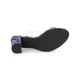 thumbnail image 5 of BLISSFUL STEP Women's Snake Print Snakeskin Block Heels Sandals Purple 8, 5 of 8