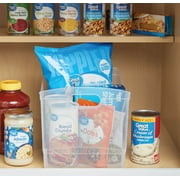 Mainstays Clear Plastic Utility Storage Bin Organizer with Built-In Handles, Large Storage Container for Pantry, Closet, Cabinet and Shelf Organization, 15.3 x 10.4 x 9.8