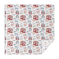 Vintage Baseball Elements Pattern Square Tablecloth,Waterproof Square Table Cover,Wipeable Spillproof Washable Table Cover for Home Kitchen Party Decor 52"x52"(132x132cm)