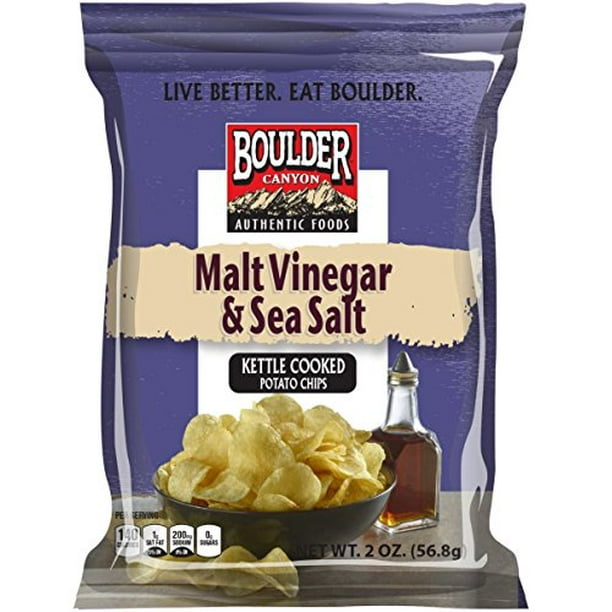 Boulder Canyon, Malt Vinegar & Sea Salt Kettle Cooked Potato Chips, 2.0
