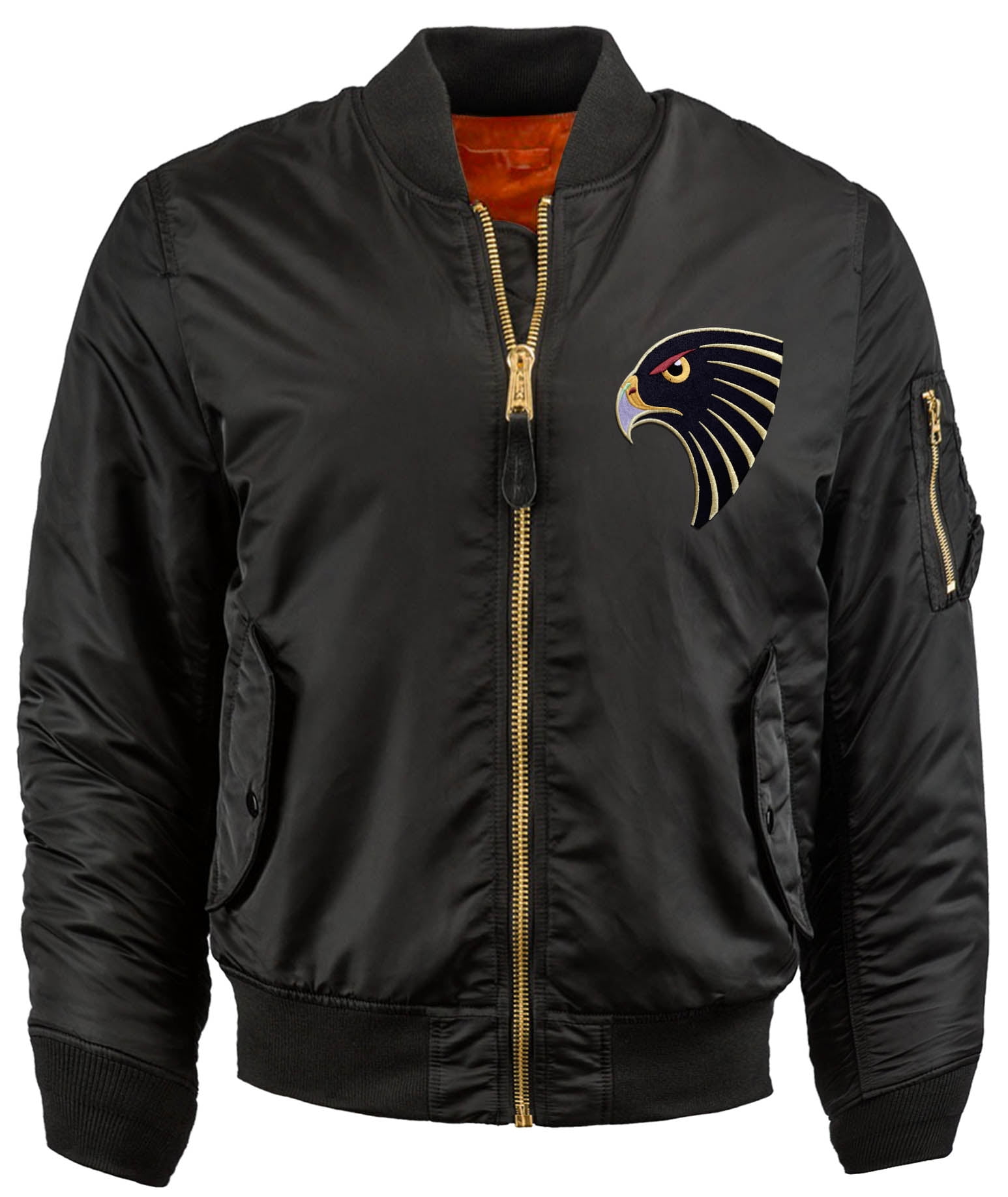 Ma Croix Mens PATCH BOMBER JACKET Premium Padded Zip Up Casual MA1