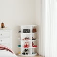thumbnail image 5 of SpaceAid Rotating Shoe Rack Tower 4 Tier, Display Lazy Susan, White, 23.2"D x 23.2"W x 36.5"H, 5 of 6