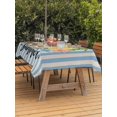 thumbnail image 3 of Outdoor Tablecloth with Umbrella Hole for Patio/Picnic/Party/Camping, Lemons Coastal Waterproof Table Cloth Rectangle Table Cover Washable, Summer Botanical Floral Blue Striped Farmhouse (60"x 102"), 3 of 8