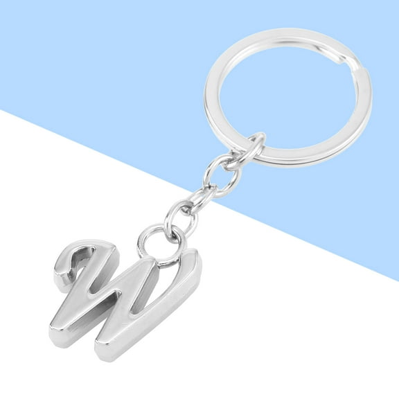Pretyzoom initial keychain charm letter W shape silver 1Set for gifting friends family and keychain use