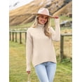 thumbnail image 3 of Zeagoo Women' Turtleneck Sweater Fall Winter Chunky Knitted Pullover High Low Hem Trendy Basic Jumper Top, 3 of 5