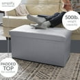 thumbnail image 4 of Simplify Laux Leather Double Folding Ottoman, Gray (30x16x16), 4 of 9