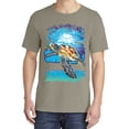 thumbnail image 2 of Wild Bobby, Swimming Sea Turtle, Garment-Dyed Washed Look Short Sleeve Tees, Sand, Small, 2 of 3