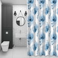 thumbnail image 4 of Blue Flowers Shower Curtain for Bathroom Decor, Spring Summer Watercolor Country Vintage Blue Floral Waterproof Fabric Shower Curtain, 72"x96" Set with 12 Hooks, 4 of 9