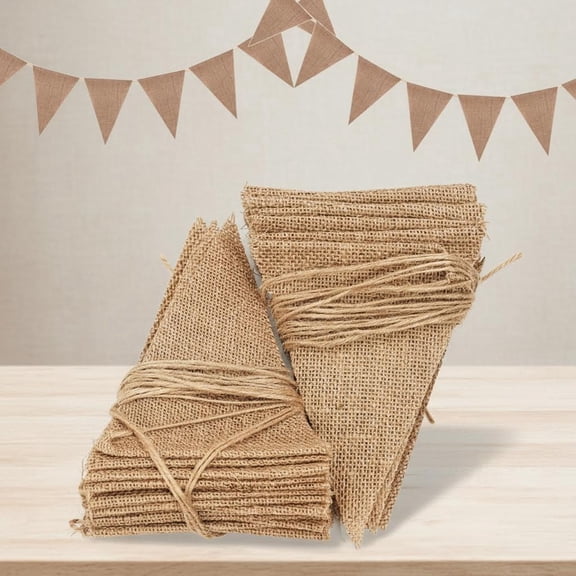 Burlap Banner DIY Fabric Triangle Flag Pennant for Party Decorations Wedding Birthday Outdoor Garden Decor