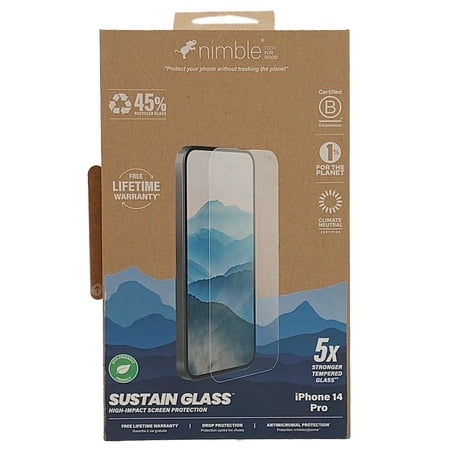 Nimble SUSTAIN GLASS Screen Protector Tempered Glass for iPhone 14 Pro