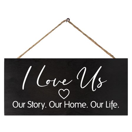 JennyGems Family Wall Decor, I Love Us Our Story Our Home Our Life Wooden Sign, Farmhouse Wall Art, Wedding Gifts, Made in USA