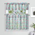 thumbnail image 2 of Kitchen Curtains 36 Inch Short - 3 Panel Set, Flamingo Tropical Bird Print, Rod Pocket Window Curtain, 100% Polyester for Hawaiian Summer Beach Decor, Easy Wash, 2 of 6