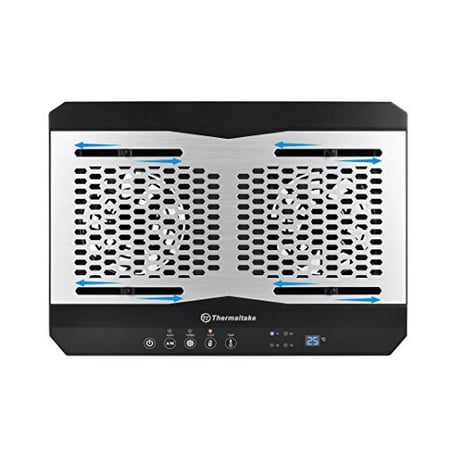 Adjustable Cooling Panel Thermaltake MASSIVE TM Aluminum Panel Dual 120mm Fans Adjustable Temperature Sensor Laptop Notebook Cooling Pad ()