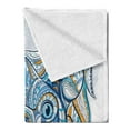 thumbnail image 2 of Tropical Animals Soft Flannel Fleece Throw Blanket, Patterned Head of Koala with Ornate Motifs Australian Image, Cozy Plush for Indoor and Outdoor Use, 50" x 70", Blue, by Ambesonne, 2 of 5