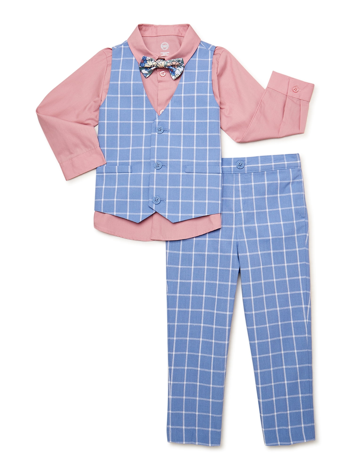 Wonder Nation Toddler Boys Dressy Outfit Set, 4-Piece, Sizes 12M-5T