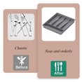 thumbnail image 4 of Bandeja organizadora para cajones de cubiertos, almacenamiento de cubiertos de plástico para cajones de cocina, soporte para cubiertos y utensilios, divisor para cucharas, tenedores, cuchillos,, 4 of 5