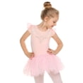 thumbnail image 2 of Oudiya Girls Ruffle Sleeve Shiny Ballet Leotard Tutu Dance Dresses for Ballerina Kids 3-11Y, 2 of 7
