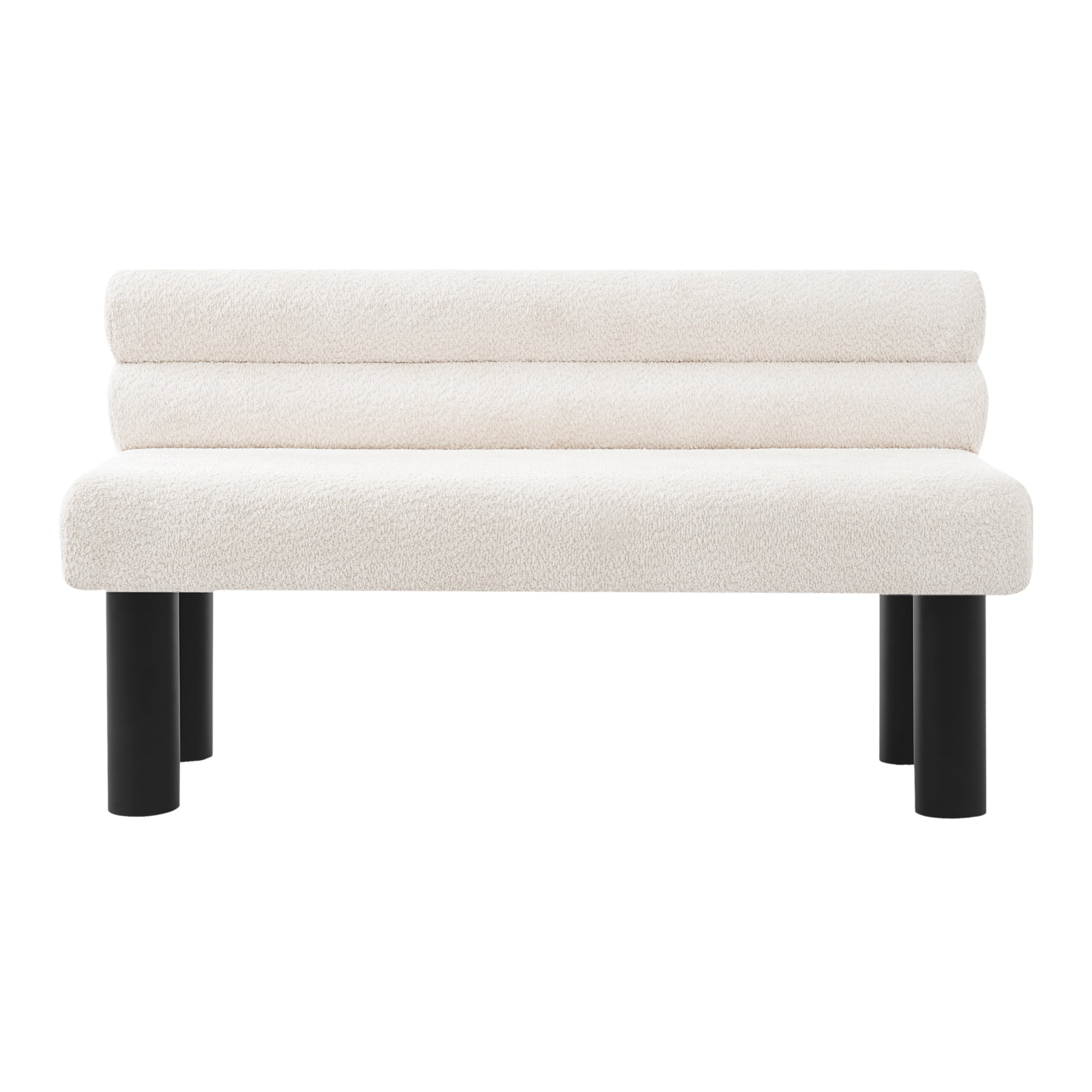Leumius Upholstered Dining Bench, Entryway Bench, Ottoman for Dining Room, Bedroom, Living Room, Rubber Wood Leg 300 LBS Support, Beige