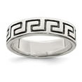 thumbnail image 6 of 925 Sterling Silver Antiqued Greek Key Ring Size 7, 6 of 6