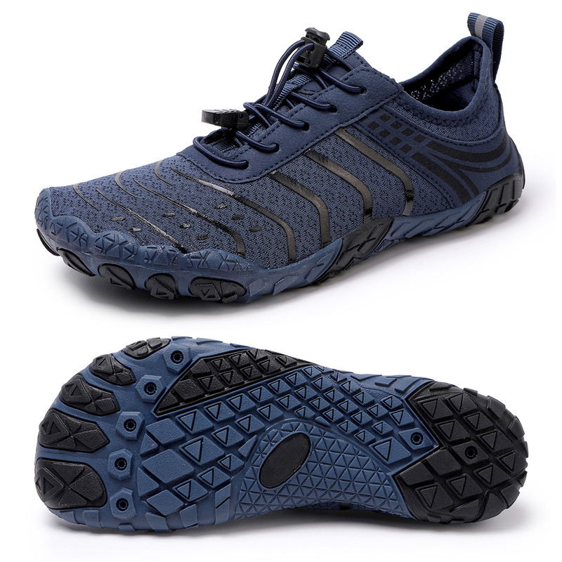 Stepedia Athletic Hiking Water Shoes for Women Men Quick Dry Wide Barefoot Aqua Shoes for Beach Walking Boating, Navy