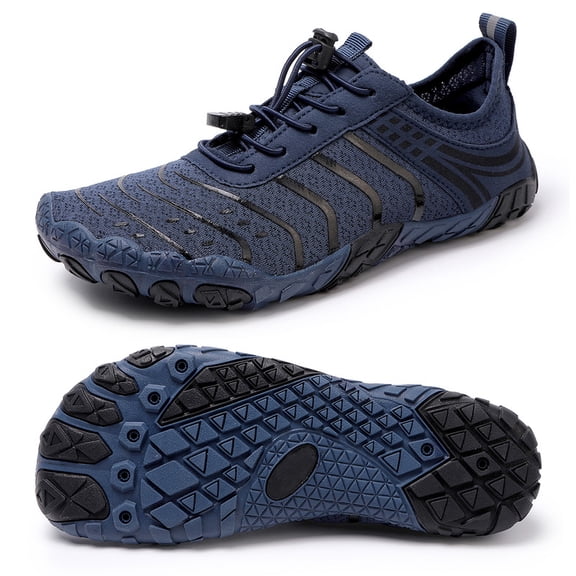 Stepedia Athletic Hiking Water Shoes for Women Men Quick Dry Wide Barefoot Aqua Shoes for Beach Walking Boating, Navy