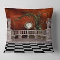 thumbnail image 2 of Designart Balcony with Clock and Tree Angels - Throw Pillow - 18x18, 2 of 5