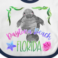 thumbnail image 4 of Inktastic Daytona Beach Florida Cute Swimming Manatee Boys or Girls Baby Bib, 4 of 4