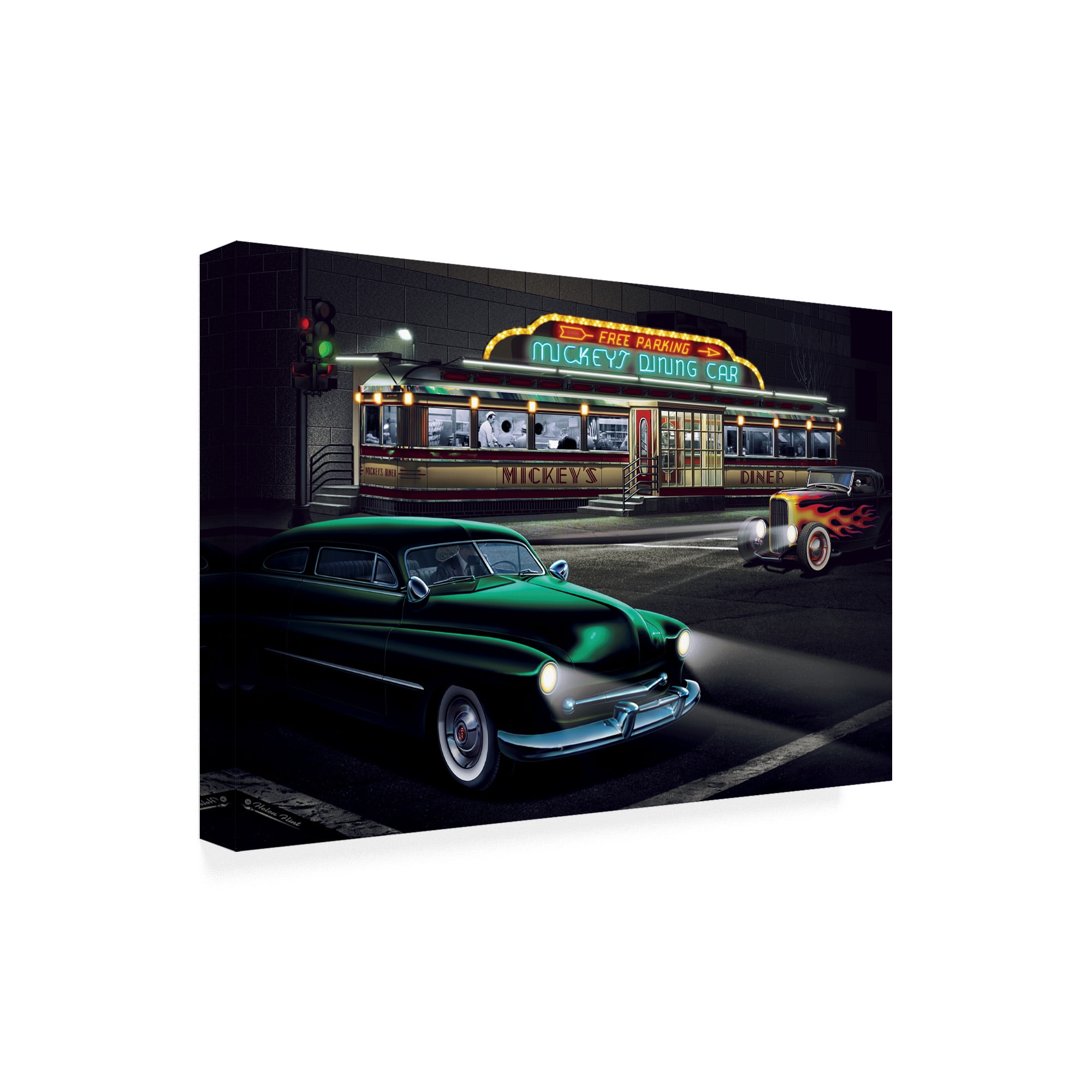 Trademark Fine Art 'Diners and Cars II' Canvas Art by Helen Flint