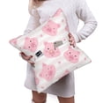 thumbnail image 6 of Bingfone Cartoon Pig Linen Throw Pillow Covers Cushion Case Pocket Button Vintage Farmhouse Pillowcase For Sofa Couch Bed 18"X18", 6 of 9