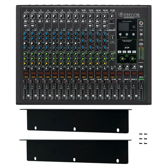 Mackie ONYX16 16-Channel Analog Mixer w/USB/3-Band EQ/Bluetooth Rack Ear Kit