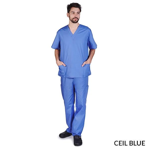 M&M SCRUBS Ensemble de Sarrau pour Hommes Haut de Sarrau Médical et Pantalon