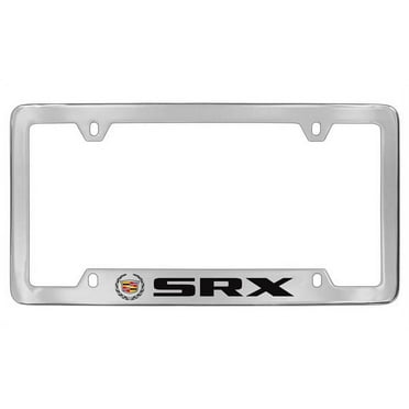 Cadillac SRX Chrome Plated Metal Bottom Engraved License Plate Frame Holder