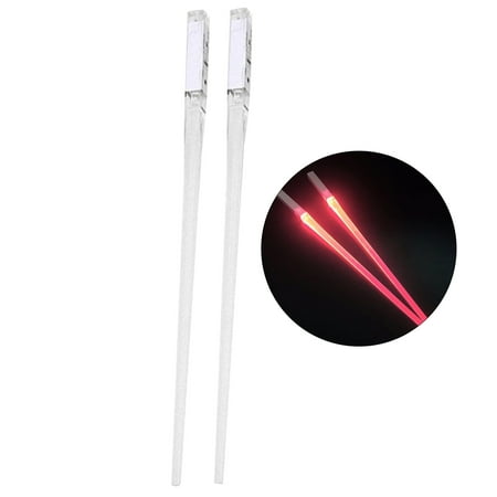 

Xinwanna 1 Pair Food Chopsticks Reusable Food Grade Smooth Surface Eye-catching LED Illuminated Wear-resistant Lightweight BPA Free LED Lum