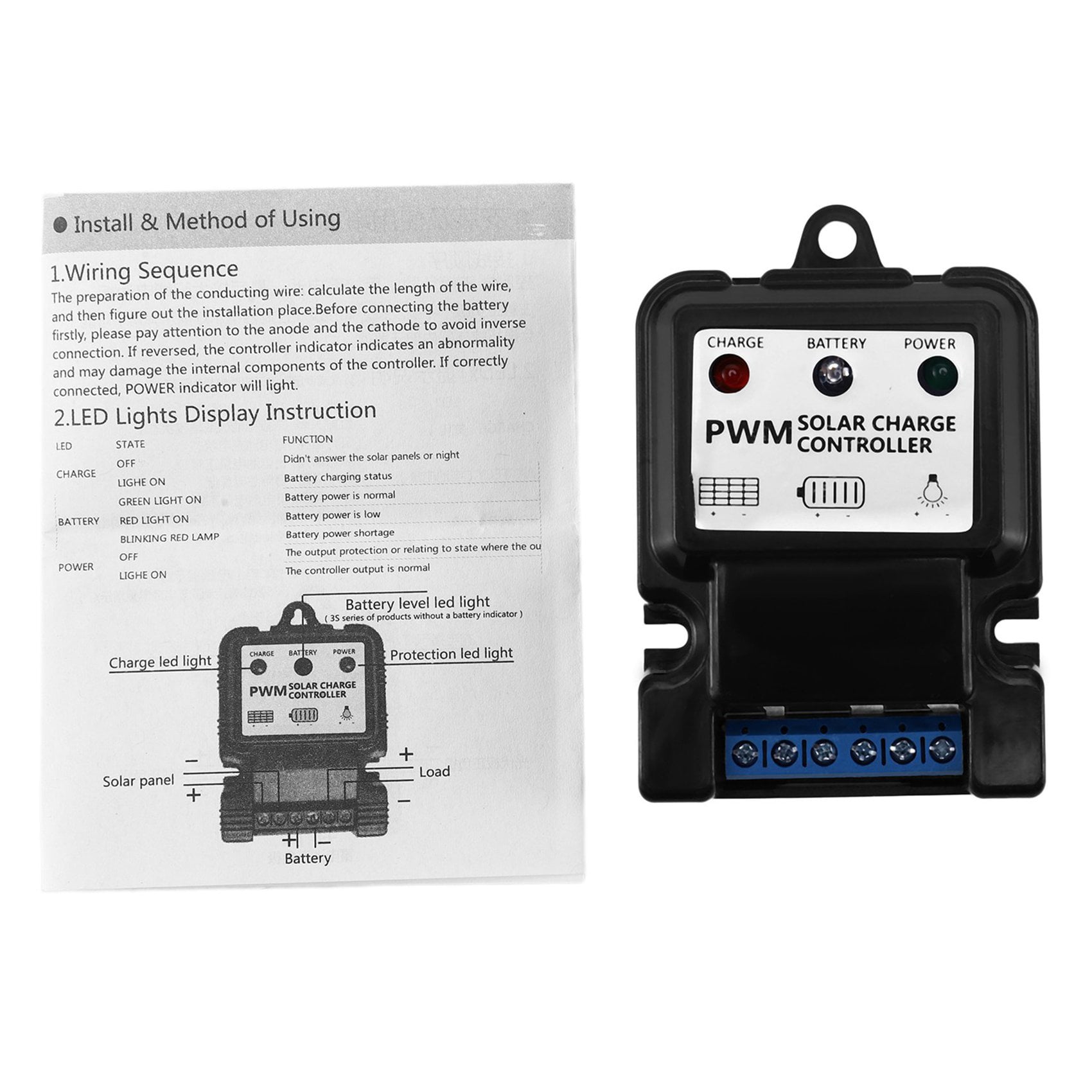 2Pc New Useful 6V 12V 10A Auto Solar Panel Charge Controller Battery Charger Regulator Hot