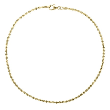 Simply Gold 10kt Yellow Gold 2.0mm Rope Anklet