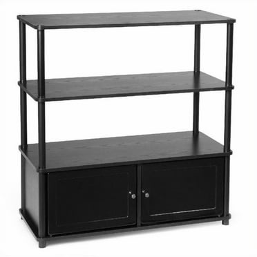 Kingfisher Lane Transitional Wood TV Stand for TVs up to 35" in Black