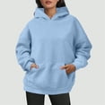 thumbnail image 2 of Godom Hoodies for Women Oversized Fleece Sweatshirts Long Sleeve Pullover Tops Fall Outfits with Pocket, 2 of 5