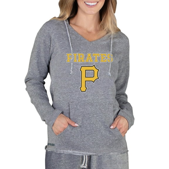 Women's Concepts Sport Gray Pittsburgh Pirates Mainstream Terry Long Sleeve Hoodie Top
