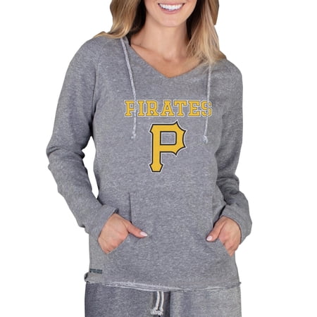 Women s Concepts Sport Gray Pittsburgh Pirates Mainstream Terry Long Sleeve Hoodie Top