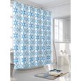 thumbnail image 3 of Winter Snowflakes Standard Shower Curtain Set, Waterproof Shower Curtains for Bathroom, Christmas Blue Check Xmas Farmhouse Washable Fabric Cloth Bath Curtain for Bathtub with Hooks 72x72 Inches, 3 of 6