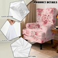 thumbnail image 5 of Chririnla Pink Rose Floral 2 Piece Wingback Chair Cover, Removable Soft Single-Seat Wingback Armchair Covers Spandex Wingback Chair Slipcover for Living Room Bedroom, 5 of 7