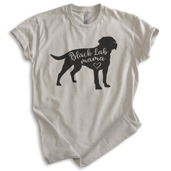 Black Lab Mama T-shirt, Unisex Women's Shirt, Labrador Retriever, Black Lab Owner, Best Dog Mama Gift, Light Silk Gray, X-Small