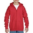 thumbnail image 2 of Gildan Yth Zip Hood Red, 2 of 2