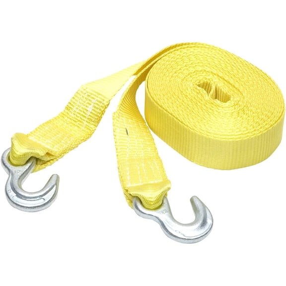 WINSTON PROD SmartStraps 30’ Commercial Duty Tow Strap with Hooks — 9,000lbs Break Strength, 3,000lbs Safe Work Load – Recovery Strap for Stuck Vehicles and Machinery