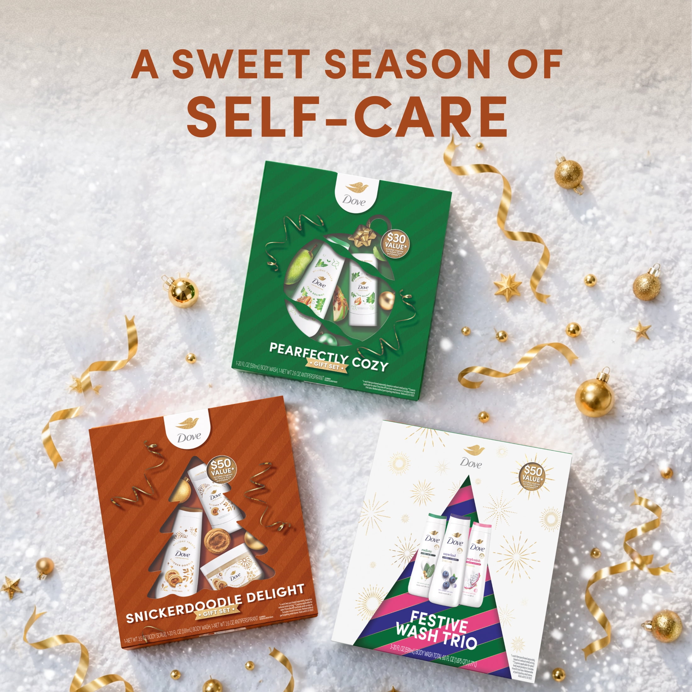 Dove Limited Edition Snickerdoodle Delight Gift Set For women, 3 Pack