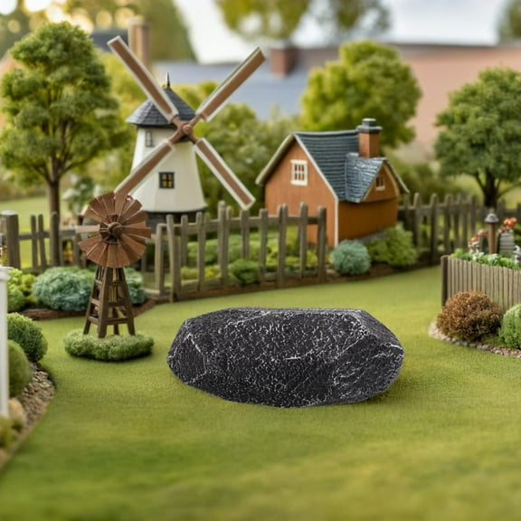 PTOOTP Lightweight Dark Grey Foam Rock, Faux Stone for Indoor Outdoor Garden Decor, Landscaping, Patio, Yard, and Home