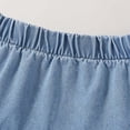 thumbnail image 5 of XAOFW Girl's Skirts Solid Color Elastic Waist Kids Fashion Layered Denim Skirt With Ruffled Hem Outdoor Activities Versatile Cozy Skirts, 5 of 8