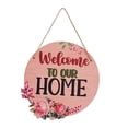 thumbnail image 4 of Letrero de bienvenida de madera perfecl colgante redondo para puerta de granja, 4 of 8